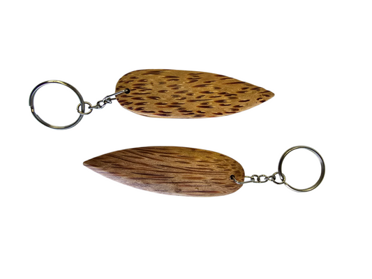 Surfboard Style Real Coconut Keychain