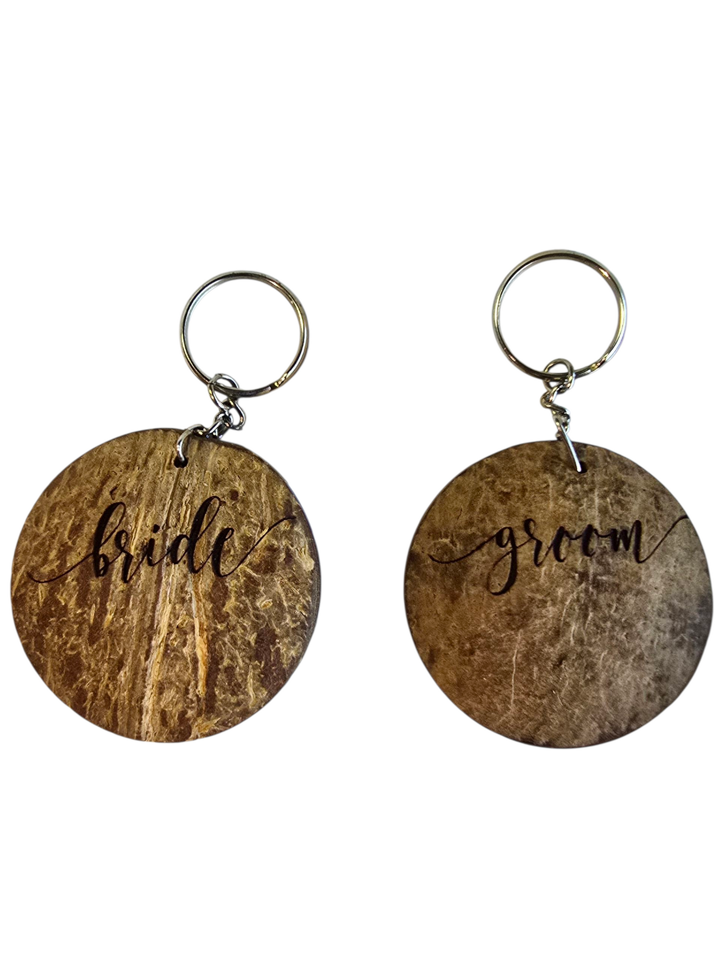 Real Coconut Shell Keychain