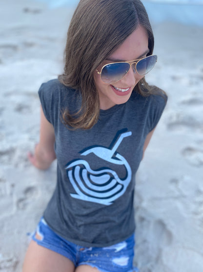 Coconut Vibes Graphic Women's Flowy Muscle Tee
