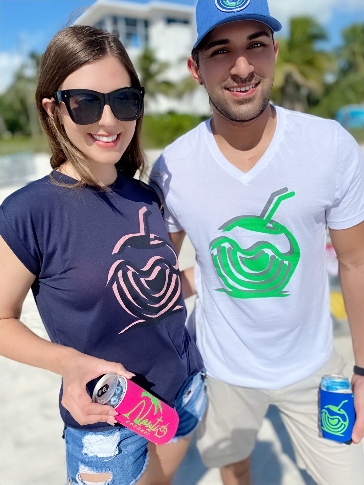 Coconut Vibes Graphic Unisex Short Sleeve V-neck Tee