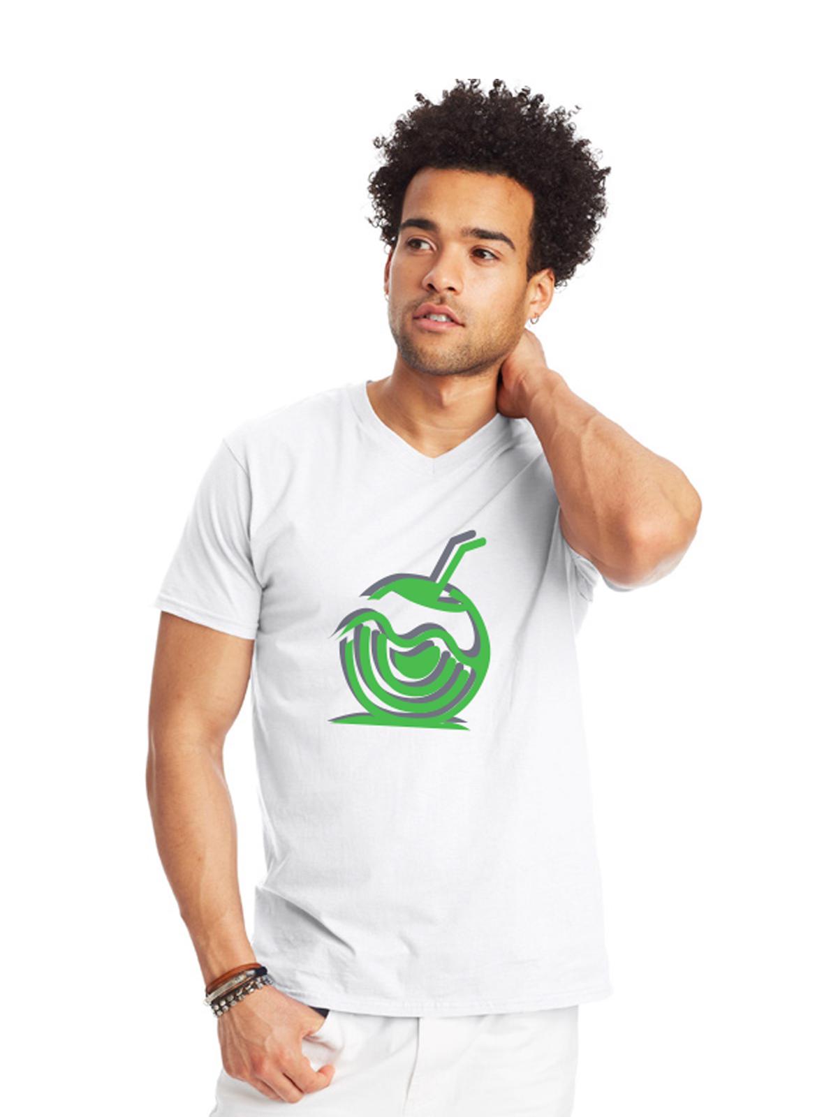 Coconut Vibes Graphic Unisex Short Sleeve V-neck Tee