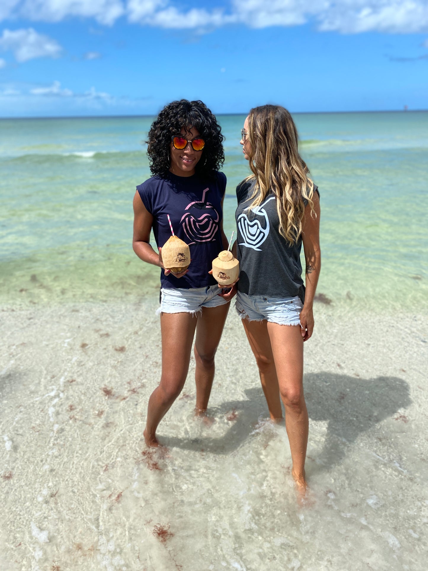 Coconut Vibes Graphic Women's Flowy Muscle Tee